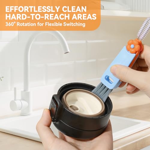 3 in 1 Cup Lid Gap Cleaning Brush Set, Multifunctional Bottle Clean-ing Brush, Cup Lid Gap Cleaner, Home Kitchen Crevice Cleaning Brush Tools (Green) - color: Green
