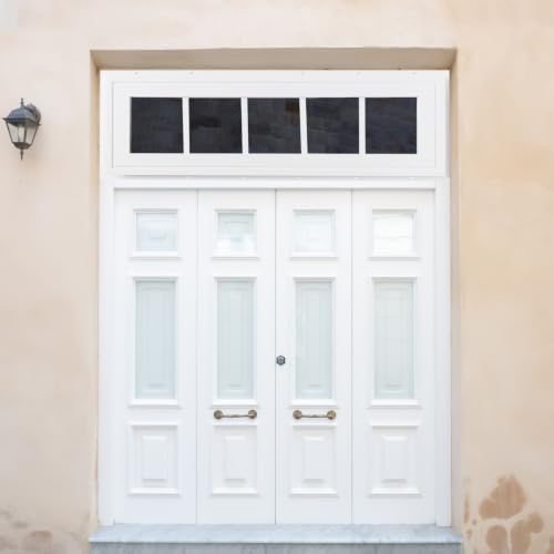 NeatiEase Vinyl Transom Window, 10" x 30" Fixed Glass Household Windows with Grids and Dual-pane Tempered Glass for House, Shed, Doors, Garage, Chicken Coop, Basement (White) - size: 10"x30"