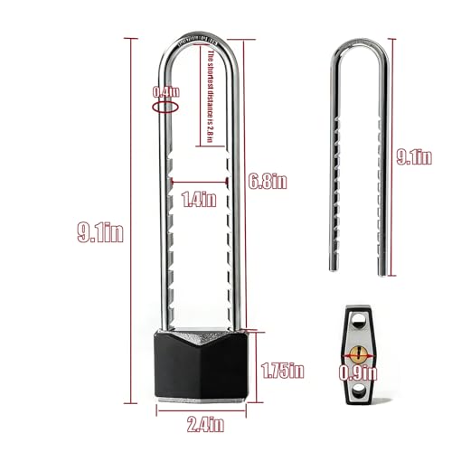French Door Lock, Double Door Lock Device with Key（Black）