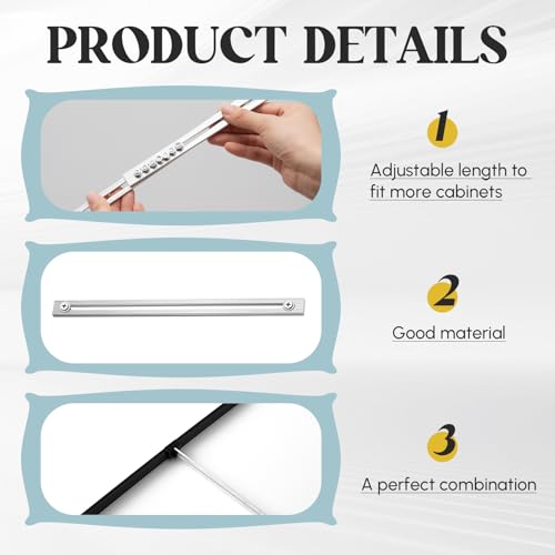 12 Pcs Metal Adjustable File Cabinet Rails Set, Silver,25 Inch-46 Inch - color: Silver, size: 25 Inch-46 Inch