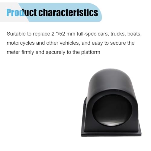 BDZMC Universal 2" 52mm Single Hole Gauge Dashboard Pod (Single Hole) - size: Single Hole