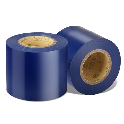 Electrical Tape Blue, 2 in X 33FT, UL Approved Industrial Grade Waterproof High Temperature Electrical Tape, Multipurpose Insulating Wire Wrapping (2 Packs) - color: Blue