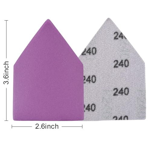 240 Grit Sandpaper, Triangle Sanding Sheets, Fits Milwaukee M12 Fuel Sander - style: 240 Grit