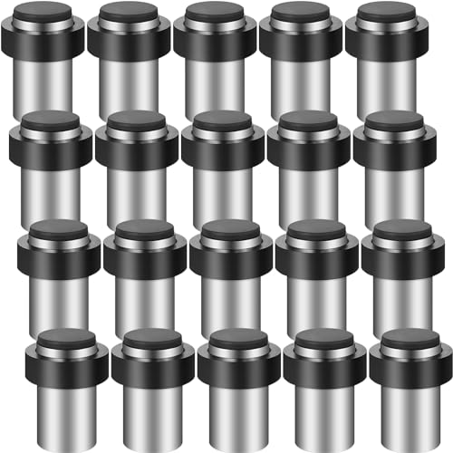 Chumia 6 Pcs Floor Mounted Door Stopper Stainless Steel,Silver - color: Silver