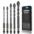 5 Pcs Masonry Concrete Drill Bit Set for Tile Brick Glass Plastic Wood, Tungsten Carbide Tip, Hex Shank, Work with Ceramic Porcelain Tile Wall Mirror Paver 3/16" 1/4" 5/16" 3/8" 1/2" Drill Bit Set - size: 5 Pack Multiple Sizes (3/16"-1/2")