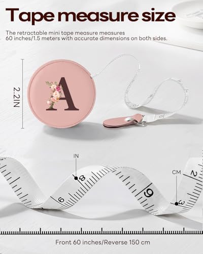 Maicican Retractable Tape Measure, Pink Leather Sewing Measuring Tape, A - color: Tape Measure-Pink A
