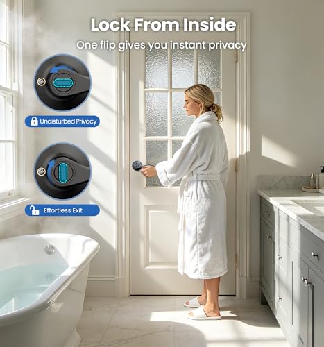 Veise 6 Pack Interior Privacy Door Handle Levers Lock Keyless, Matte Black - color: Matte Black