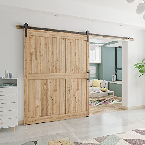 SMARTSTANDARD 11 FT Heavy Duty Sturdy Sliding Barn Door Hardware Kit Black - size: 11 Feet