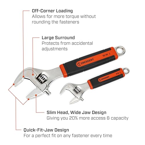 Crescent 2 Piece 6" & 10" Quick-Fit-Jaw Wrench Set | AC3610CVS - style: 6" & 10"