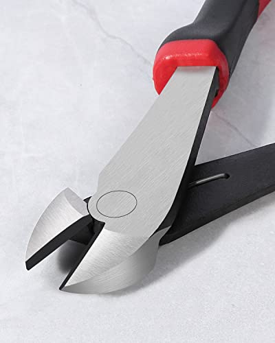 IGAN 7-inch Wire Cutters, Spring-loaded Side Cutters Dikes, Ultra Tough and Durable Diagonal Cutting Pliers in CRV Steel, Heavy Duty Cutting Pliers for Electrical, Artificial Flowers and Homes - size: 7''x1