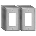 10 Pack BESTTEN Decorator Switch or Receptacle Outlet Metal Wall Plate - size: 1 Gang Decor