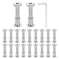HARFINGTON 20 Set M6x35mm Hex Drive Socket Cap Bolt and M6x12mm Nuts with M4 Hex Wrench, Furniture Connector Bolts and Screws for Furniture Countersunk Belt, Silver - size: M6x35mm, M6x12mm