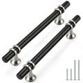 Rergy 10 Pack 5 Inch Hole Center Black and Silver Cabinet Pulls - color: Black&Brushed Nickel, size: 5-1/16in Hole Center(128mm)