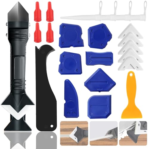 Caulking Tool,3 in 1Silicone Caulk Remover Tool Kit,Sealant Finishing Tool