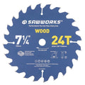 SawWorks 7-1/4" 24T Thin Kerf Circular Saw Blade Woodworking Ripping - size: 7-1/4 In 24T