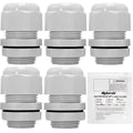 MAKERELE 3/4 Inch 5pcs NPT Cable Glands IP68 Waterproof Adjustable 13-18mm - color: Grey, size: 3/4" 5pcs BAG