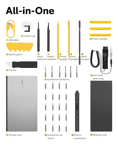 HOTO Precision Screwdriver Set, Repair Kit/w 26 Bits and 10 Repair Tools