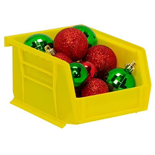 Akro-Mils Storage Bins 30210, Plastic | Stackable | Hanging Design | 5" x 4" x 3" | Yellow | Pack of 24 - color: Yellow, size: 24 Pack