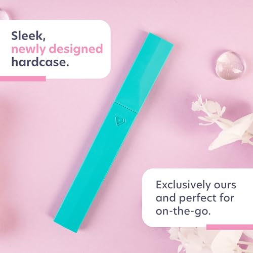 Bona Fide Beauty Glass Nail File with Case (Aqua), Fine Grit Etched File | Genuine Czech glass nail file for natural nails, etched fine grit nail filer, gentle nail care, reusable nail file - color: Aqua