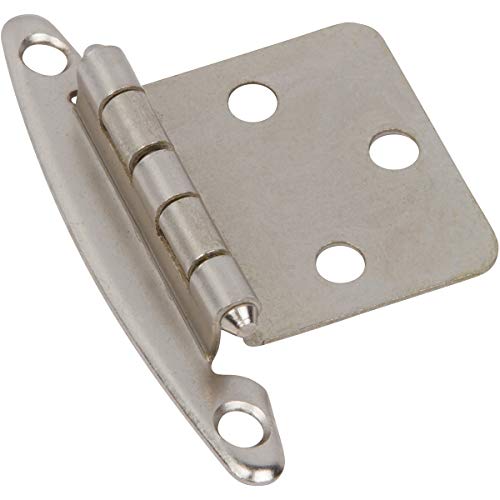 DecoBasics (25 Pairs Pack/50 Pcs) Satin Nickel, Non Self Closing/Free Swinging Variable Overlay Flush Cabinet Hinge - color: Satin Nickel