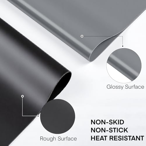 Gartful 3Pack Extra Large Silicone Mat, 23.6 x 15.7 inches for Crafts, Resin Jewelry Casting Molds Mat, Silicone Placemat, Multipurpose Table Protector, Nonstick Heat-Resistant, Black&Gray&Beige - color: Black & Dark Gray & Beige, size: 3pcs - 60 x 40cm x