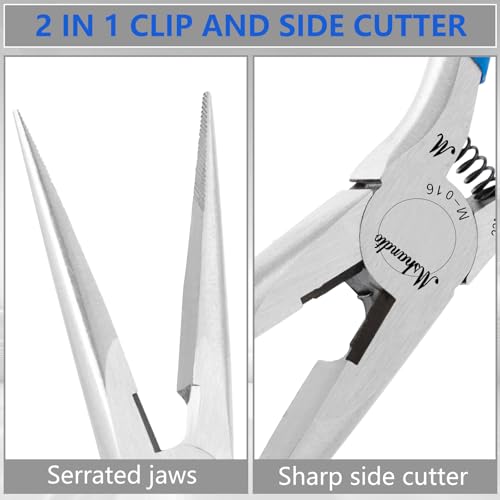 Needle Nose Pliers Set, 3 Pack 6.5"Long Nose Pliers for Wire Bending, High Carbon Steel Nose Plier, Serrated Jaw Pliers for Jewelry Making, Electronics Repair, Object Grasping, Craft Making - size: 6.5"-3Pack
