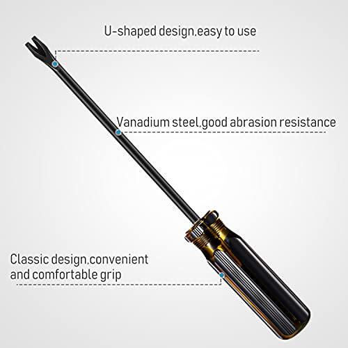Mudder 3 Packs Tack Lifter 3 mm U Tip Nail Staple Rivet Tack Puller Screwdriver Upholstery Staple Remover Tool for Furniture (Yellow, Black) - color: Yellow, Black