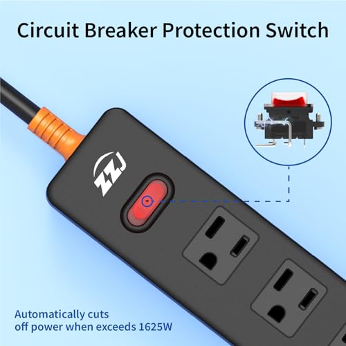 Outdoor Power Strip Weatherproof, 10FT Extension Cord with 4 Outlets - size: 10FT