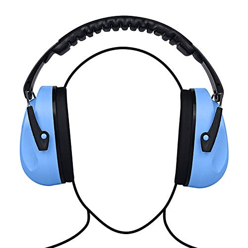 Noise Cancelling Headphones Kids Adult Earmuffs Shooting Ear Protection Foldable Ear Protection Earmuffs - color: Blue