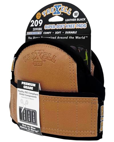 TROXELL USA - SuperSoft Leatherhead Black Kneepads (Medium Size/Bagged in Pairs)