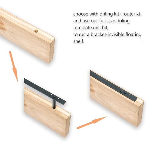 Hidden Shelf Brackets ， Floating Shelf Bracket (Additional Brackets -NO Kits) 22 Inch -2 Pcs - size: 22 Inch - 2 Pcs Additional Brackets - No Kits