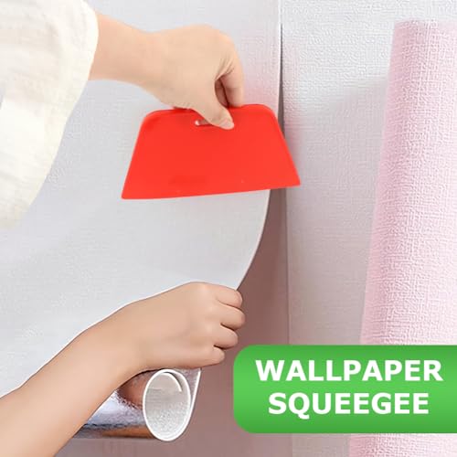 LOQJSS Wallpaper Smoothing Tool Kit,15 Pcs Smoother Tools Set,Wallpaper Smoothing Brush,Wallpaper Squeegee Seam Roller,Wallpaper Tools for Applying Peel and Stick Wallpaper