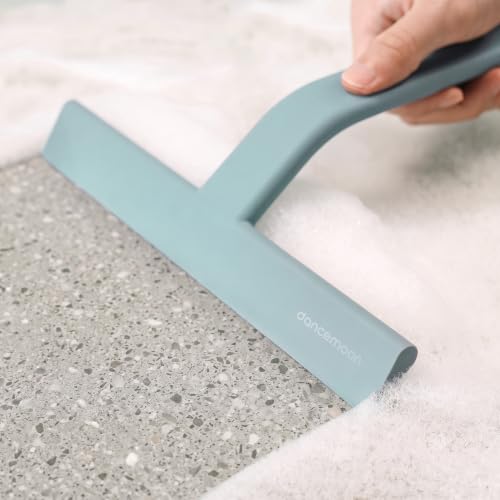 dancemoon JustHang Shower Squeegee with Built-in Hook, 10-Inch Slate Blue - color: Slate Blue