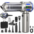 Yomile Mini Vacuum Cleaner, 2 in 1 27000PA Brushless Car Vacuum Air Duster 9000mAh Battery Air Blower Wireless Handheld Vacuum for Car,Office and Home - color: Blue