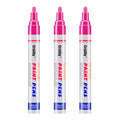 Pink Paint Markers, 3 Pack Oil-Based Waterproof Quick Dry Permanent Paint Pen Set for Rocks Painting, Wood, Fabric, Plastic, Canvas, Glass, Mugs, Metal, Tire, Stone, DIY Craft - color: Pink