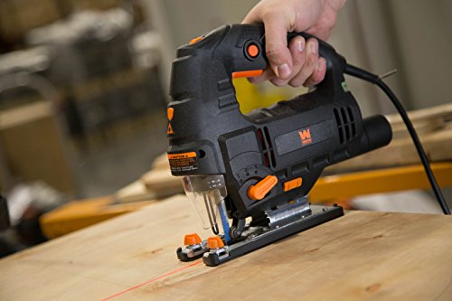 WEN 33606 6.6-Amp Variable Speed Orbital Jig Saw with Laser and LED Light,Black, Silver - size: Handheld, style: Orbital with Laser