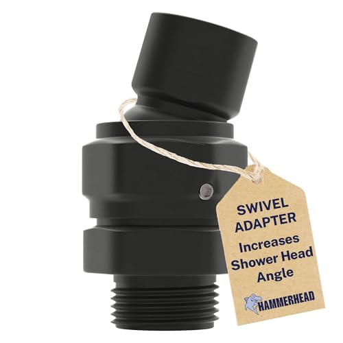 HammerHead Showers® Solid Metal Shower Head Swivel Ball Adapter, Matte Black | Adjustable Pivot Ball To Adjust Showerhead Angle | Universal Connector Joint Fits Fixed, Hand Held & Rain Shower Heads - color: Matte Black