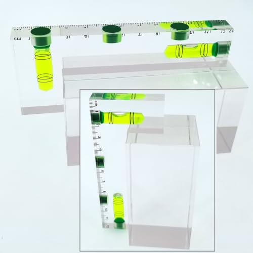 Transparent acrylic T-shaped integrated level with printed scale, high-precision bubble level, 120 * 51 * 13mm (L-shaped) - color: L-shaped