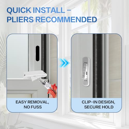 White Window Sash Vent Stops 6-Pack 1714WHITE, Nylon Snap-in | Window stoppers security for vinyl windows. High-strength nylon, crack-resistant. Fits 1.875" slots. Easy install.