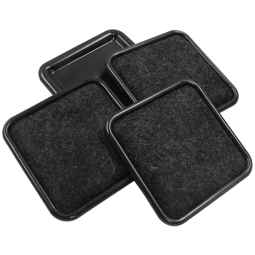 Felt Furniture Sliders, Square, 2.5 x 2.5 inch, 8Pcs, Black/Gray - size: Square, 2.5 x 2.5 inch