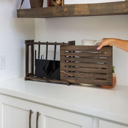 WiFi Router Storage Cabinet Router Box Hider WiFi Box Hider Shelf Cover - color: Espresso Brown