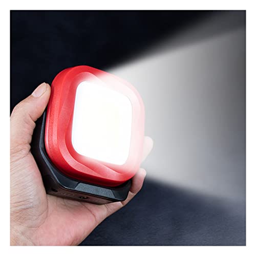 COB LED Work Light, 42 LEDs 1000 Lumens Rechargeable Portable Magnetic Flashlight Inspection Light for Car Repair, Camping, Emergency & Job Site Lighting-2400mAh (1 PCS) - color: Red
