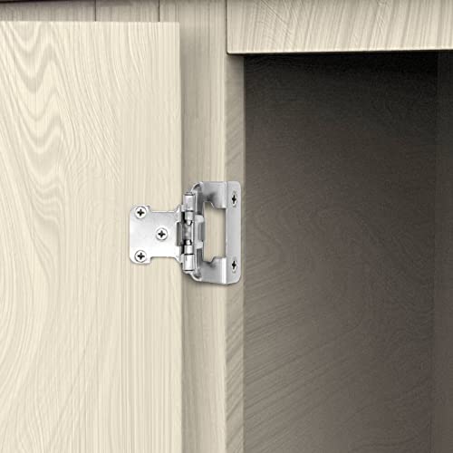 8 Pack (4 Pairs) 1/2 Inch Overlay Wrap Hinges Brushed Nickel Self Close - color: Brushed Nickel, size: 8 Pack (4 Pairs)