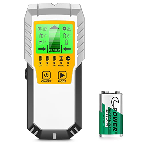 Stud Finder Wall Scanner Detector - 5 in 1 Electronic Wall Wood Metal Stud Locator Edge Center Sensor Beam for Live AC Wire Pipe Metal Lumber Joist Drywall Framing Detection - color: Orange