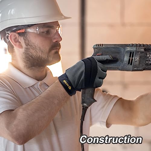 KAYGO Work Gloves Men, Mechanic Utility with Excellent Grip, KG125 - color: Gray, size: XX-Large