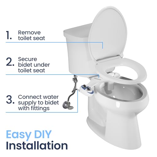 LUXE Bidet NEO 120 - Bidet Attachment for Toilet Seat, Gold - color: Gold