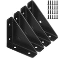 4 Pcs Trapeziform Angle Brackets, Shelf Brackets Heavy Duty Triangular Bracket Fastener, Cold Rolled Steel Braces Joining Support for Desk Bed Edge (Black), SJ2-WDQ-4P - color: 4Pcs M:5.5 x 4.2 x 1.6 Black