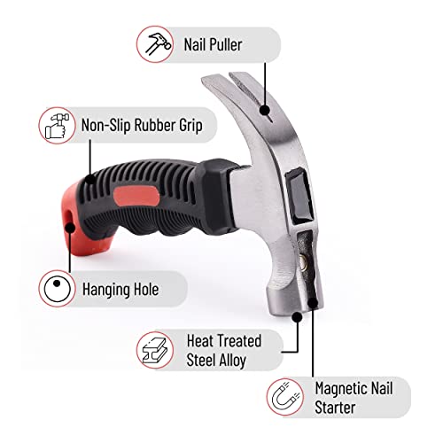 Mr. Pen- Claw Hammer, 8oz, Red, Magnetic - color: Red
