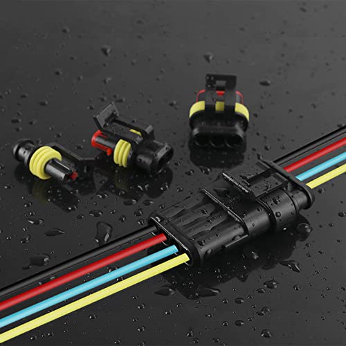 MUYI 1/2/3/4 Pin Electrical Connector Kit for 20-16AWG Wire (384PCS) - style: 1-4pin connector(384 pcs)