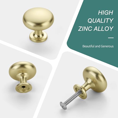 AVICCI 10 Pack Cabinet Knobs Brushed Gold Modern Drawer Pulls for Kitchen Cabinet Batheroom Drawer Dresser Furniture Handware Cabinet Pulls - color: Brushed Gold, size: Knob-10Pcs